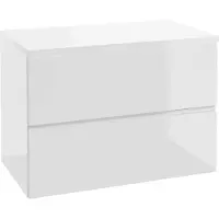 Kielle Oudee - Kast inclusief blad onder de wastafel 80x55x46 cm, glanzend wit 50002S820