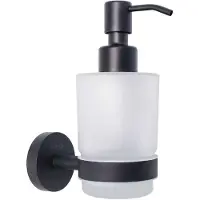 Kielle Oudee - Zeepdispenser met houder, mat glas/mat zwart 40102004