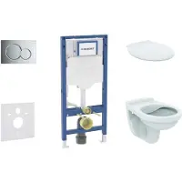 Geberit Duofix - Voorwand montageset, Alpha toilet en wc zitting, Sigma01 bedieningsplaat, glanzend chroom SANI11CD1125