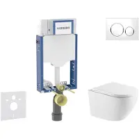Geberit Kombifix - Voorwand montageset, Oudee toilet en softclose zitting, Sigma20 bedieningsplaat, wit/chroom SANI15CA3153