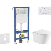 Geberit Duofix - Set voorwandinstallatie, Nefia toilet en softclose zitting, Delta bedieningsplaat, wit SANI11CA31113