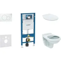 Geberit Duofix - Voorwand montageset, Alpha toilet en wc zitting, Sigma01 bedieningsplaat, alpine wit SANI11CD3124