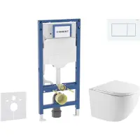 Geberit Duofix - Set voorwandinstallatie, Oudee toilet en softclose zitting, Sigma20 bedieningsplaat, wit/wit mat SANI11CA31101