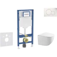 Geberit Duofix - Voorwand montageset, Gaia toilet en softclose zitting, Sigma01 bedieningsplaat, alpine wit SANI11CA3117B
