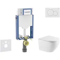 Geberit Kombifix - Voorwand montageset, Oudee toilet en softclose zitting, Sigma01 bedieningsplaat, alpine wit SANI15CA3152