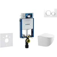 Geberit Kombifix - Voorwand montageset, Gaia toilet en softclose zitting, Sigma20 bedieningsplaat, wit/chroom SANI15CA3114