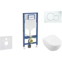 Geberit Duofix - Voorwand montageset, Subway 2.0 toilet en softclose zitting, Sigma01 bedieningsplaat, alpine wit SANI11CK3108