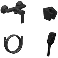 Ravak Solar - Douchekraan met accessoires, mat zwart X07S108