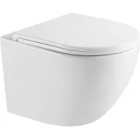 Kielle Oudee - Hangend compact toilet met Softclose zitting, Vortex Rimless+, wit 30102010S-SET1