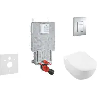 GROHE Uniset - Complete toiletset, wand-wc + Subway toiletzitting, Direct Flush, Softclose, Ceramic Plus + bedieningsplaat Skate Cosmo, chroom 38643SET-KI