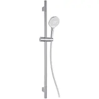 Kielle Oudee - Set met douchekop EcoSpare, douchestang en doucheslang, chroom/wit 20402SE50