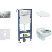 Geberit Duofix - Voorwand montageset, Alpha toilet en wc zitting, Delta21 bedieningsplaat, mat chroom SANI11CD2142