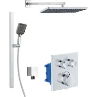 Kielle Arkas I - Thermostatische inbouwkraan, voor 2 functies, met accessoires en huis, chroom 20611SPT30