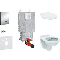 GROHE Uniset - Set voorwandinstallatie, toilet Alpha met toiletzitting, bedieningsplaat Skate Cosmopolitan, chroom 38643SET-KR