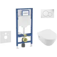 Geberit Duofix - Voorwand montageset, Architectura toilet en softclose zitting, Sigma01 bedieningsplaat, alpine wit SANI11CK3100