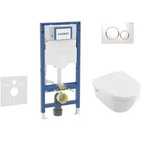 Geberit Duofix - Voorwand montageset, Architectura toilet en softclose zitting, Sigma20 bedieningsplaat, wit/chroom SANI11CK3103