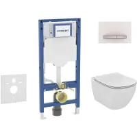Geberit Duofix - Voorwand montageset, Tesi toilet en softclose zitting, Sigma50 bedieningsplaat, alpine wit SANI11CD3139