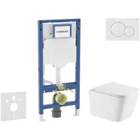 Geberit Duofix - Voorwandinstallatieset, Arkas I toilet en softclose zitting, Sigma01 bedieningsplaat, alpine wit SANI11CA31139