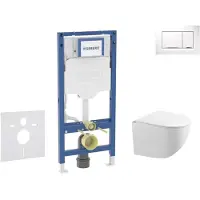 Geberit Duofix - Voorwand montageset, Gaia toilet en softclose zitting, Sigma20 bedieningsplaat, wit/chroom SANI11CA3119B