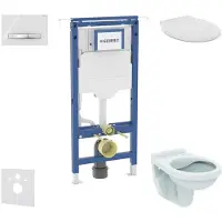 Geberit Duofix - Voorwandinbouwset, Alpha toilet met zitting, Sigma50 bedieningsplaat, apine wit SANI11CD3105