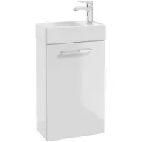 Kielle Vega - Kast met wastafel, 40x68x22 cm, glanzend wit 50018S40