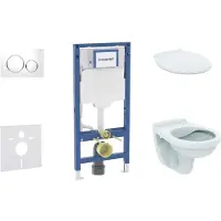 Geberit Duofix - Voorwand montageset, Alpha toilet en zitting, Sigma20 bedieningsplaat, wit/chroom SANI11CD3127
