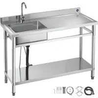 Vevor RVS spoelbak (120 x 50 x 94 cm)