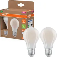 Osram Energy Class LED-Lampe in klassischer Kolbenform, 3.8 W / 806 lm, EEK A, kaltweißes Licht (4000 K), CRI 80, aus gefrostetem bleifreiem Glas, E27 Sockel, IP20, 60 mm Durchmesser.