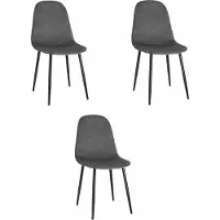 Leobert Chaise - - Como - Donkergrijze fluweelstof - 44,5 x 50,5 x 87,5 cm - Set van 3