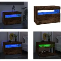 vidaXL Tv-meubel met LED-verlichting 60x35x40 cm gerookt eikenkleurig - Tv-kast - Tv-kasten - Tv-meubel - Tv-meubel Met LED-verlichting