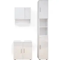 Vicco Badkamermeubel set Irma Wit Hoogglans 3-delig, Model 36126