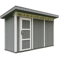 Timbela M902-CAVERN STEEL - LP SmartSide Tuinhuis op houtbasis - 4 m² - 161xL412xH239 cm - met vloer en verf