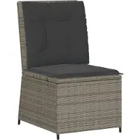 vidaXL Tuinbank verstelbaar met kussens poly rattan grijs
