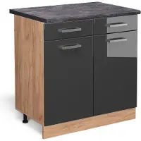 Vicco Keukenonderkast R-Line Antraciet Hoogglans 80 cm , WB Antraciet, Model 46538