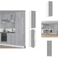 vidaXL Keukenkast - Keukenkasten - Keukenkastje - Kastje - Koelkastkast 60x57x207 cm bewerkt hout grijs sonoma eikenkleur