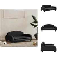 vidaXL Hondenbed zwart, 70x45x30 cm, kunstleer - Hondenbedden