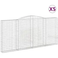 vidaXL Schanskorven 5 st gewelfd 400x30x180/200 cm ijzer