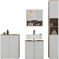 Vicco Badkamermeubelset Edge Wit 4-delig, Model 40389