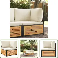 The Living Store Tuinset - Tuinbank - Tuinhoekbank met kussens massief acaciahout - Buitendecoratie - Acacia Hout - Lounge Set
