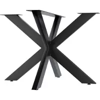 CLP Biloxi tafelpoten - metaal - voor doe-het-zelf - Hoogte 71 cm - Stervormig tafelframe van gepoedercoat staal - zwart 100x100 cm