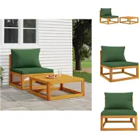 vidaXL 2-delige tuinset met sofa en kussens, massief acaciahout - Tuinset met sofa-elementen