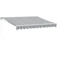 vidaXL Luifel uittrekbaar 3x2,5 m stof en aluminium antraciet en wit