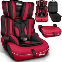 Kiduku Autostoel 9-36 kg (1-12 jaar) – Kinderzitje ECE R129/03, Groep 1/2/3 Autokinderstoel Kinderautostoel (Noir/Rood)