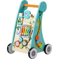 Teamson Kids Houten Loopstoeltje en Activiteitencentrum - Peuter-Speelgoed - Safari Dieren