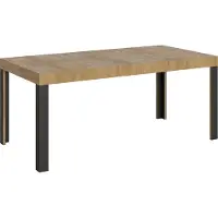 Itamoby - Uittrekbare eettafel 180/284x90 cm, serie Linea, eikenhout naturel, tafelpoten antraciet