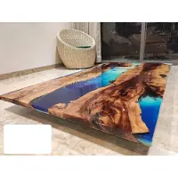 AEA Esstisch Design Tisch Moderne Tische Meer Ozean Fluss Epoxid Harz Möbel 200x90
