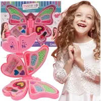 Sun baby Creatieve Sieradenset voor Kinderen 3+, kralen, stickers, 2 strings, 3 oogschaduw, applicator, nagellak, hartvormige nagelvijl, vlinder verandert in stijlvolle handtas met handvat