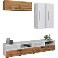 VCM ArilaXL TV-meubel 5 deuren 4 planken wit, eik decor.