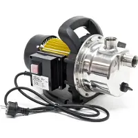 Wiltec tuinpomp, 2800 liter per uur, 600W, met handgreep en afvoerschroef, maximale opvoerhoogte 35 meter, roestvrijstalen waterpomp voor huisgebruik, irrigatiepomp, regenwaterpomp