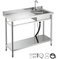 Vevor RVS spoelbak (120 x 50 x 94 cm)